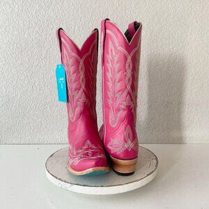 Lane LEXINGTON Womens Cowboy Boots 11 Hot Pink Western Cowgirl Mid Calf Tall